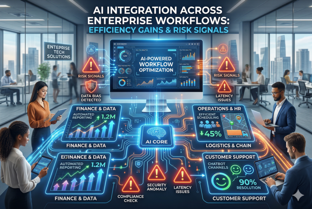 AI Integration Across Enterprise Workflows Efficiency Gains and Risk Signals.