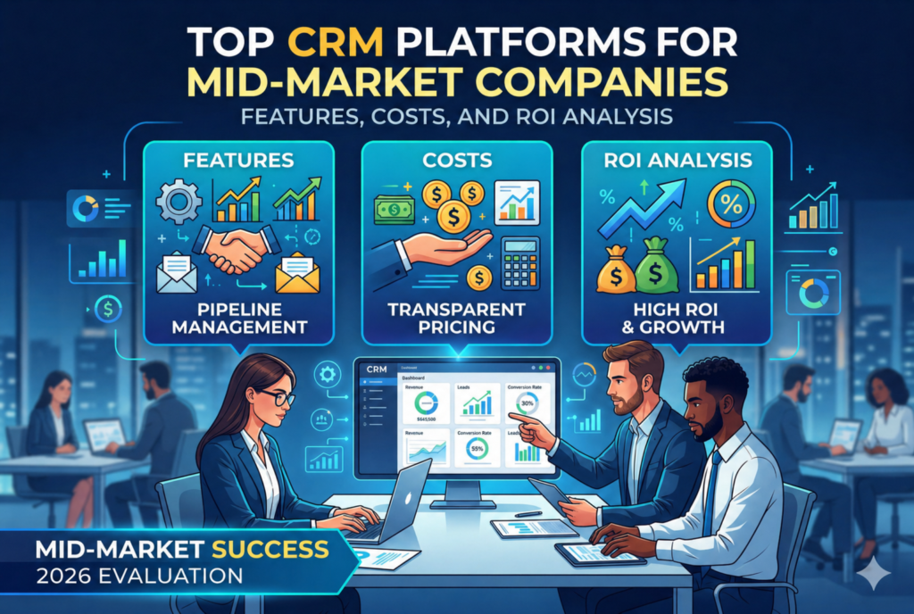 Top CRM Platforms for Mid-Market Companies Features, Costs, and ROI Analysis.